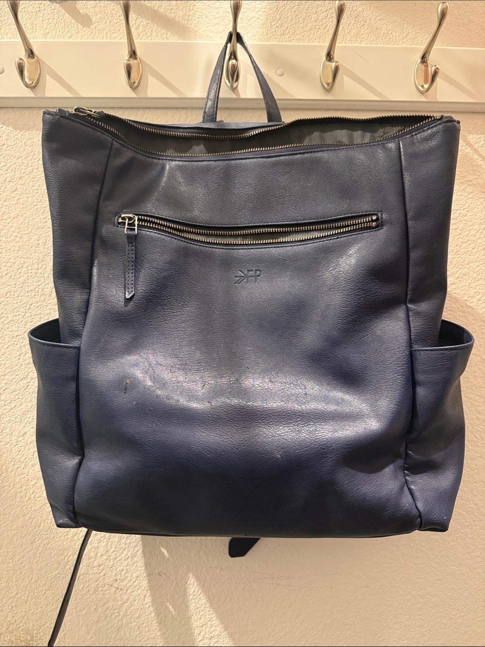 Freshly Picked Leather Navy Backpack